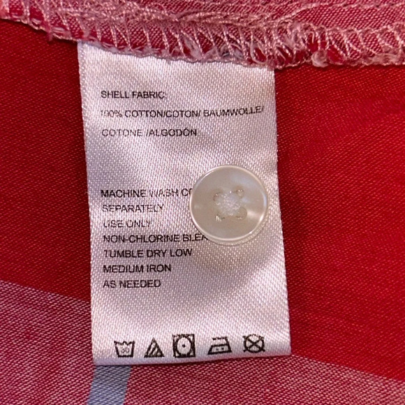 Anthropologie Isabella Sinclair Andover Red/Blue Cotton Plaid Ruffle Size Med. - Picture 6 of 6